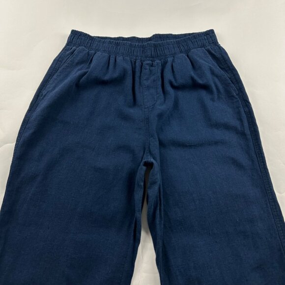 Briggs New York Washed Navy Linen Blend Wide Leg Lounge Pant L - Picture 2 of 7